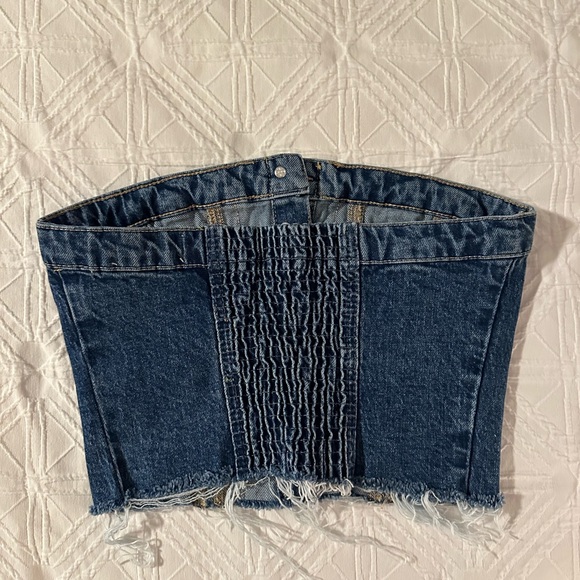 Zara Denim Strapless Top - Picture 3 of 3